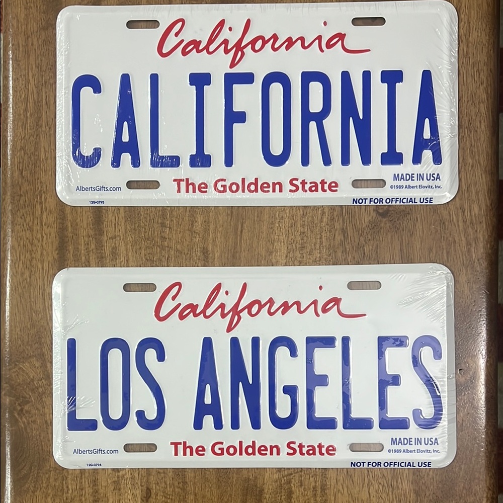 California License Plate Set - Blue and Red